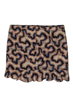 Isabel Marant - Beige, Blue & Orange Patterned Cotton Blend Skirt Sz 8