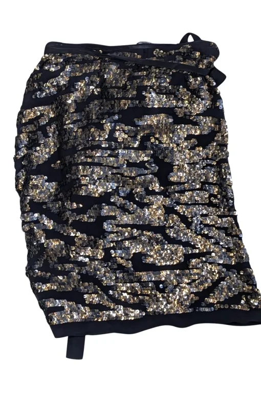 Isabel Marant - Black & Hold Sequin Wrap Skirt Sz 4