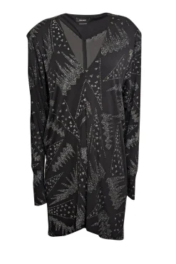 Isabel Marant - Black w/ Silver & Black Sparkle Detail Shift Dress Sz 6