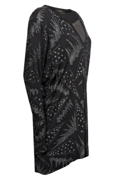Isabel Marant - Black w/ Silver & Black Sparkle Detail Shift Dress Sz 6