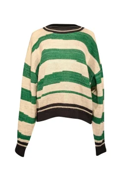Isabel Marant - Green, Cream, & Black Striped Alpaca Blend Sweater Sz 12