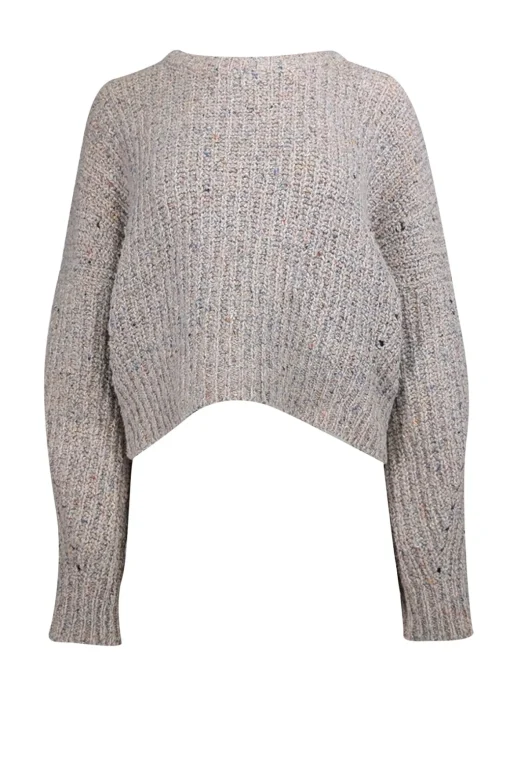 Isabel Marant - Oatmeal Beige & Multicolor Speckled Wool Blend Swearer Sz 8