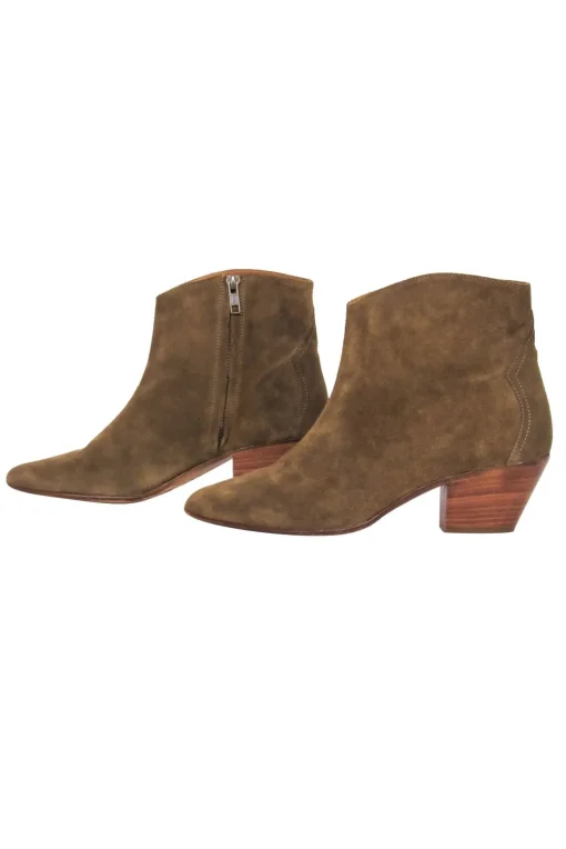 Isabel Marant - Olive "Dacken Suede" Short Boot Sz 10