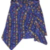 Isabel Marant - Purple & Multi Colored Printed Silk Wrap Skirt  w/ Tie Sz 6