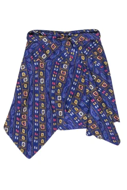 Isabel Marant - Purple & Multi Colored Printed Silk Wrap Skirt  w/ Tie Sz 6