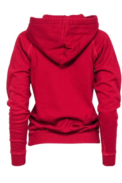 Isabel Marant - Red Cotton Blend Hoodie w/ Contrast Stitching Sz 4