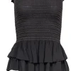 Isabel Marant - Taupe Tube Top w/ Smocking & Peplum Hem Sz 4
