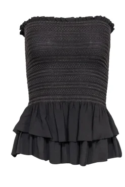 Isabel Marant - Taupe Tube Top w/ Smocking & Peplum Hem Sz 4