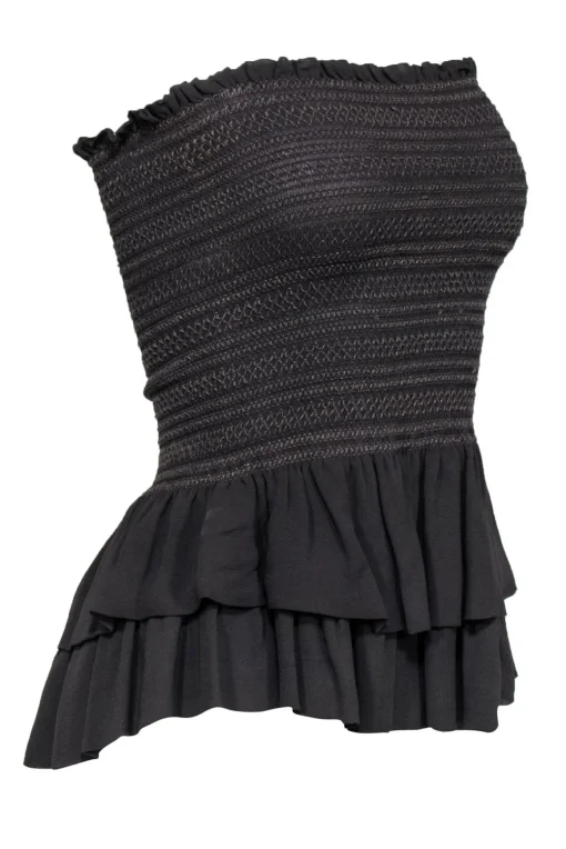 Isabel Marant - Taupe Tube Top w/ Smocking & Peplum Hem Sz 4