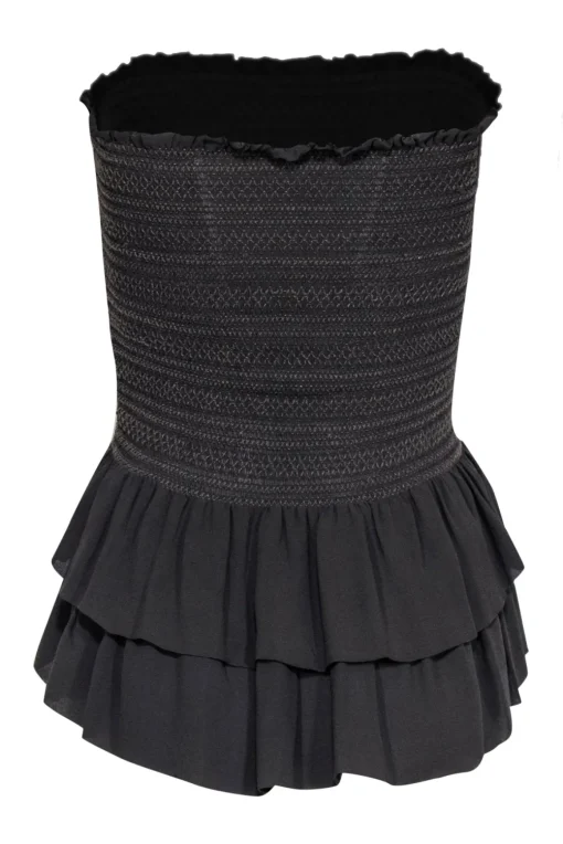 Isabel Marant - Taupe Tube Top w/ Smocking & Peplum Hem Sz 4