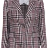 Isabel Marant Etoile - Beige, Red & Navy Plaid Buttoned Linen Blazer Sz 6