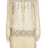 Isabel Marant Etoile - Cream & Grey Floral Print Drop Waist Dress Sz L