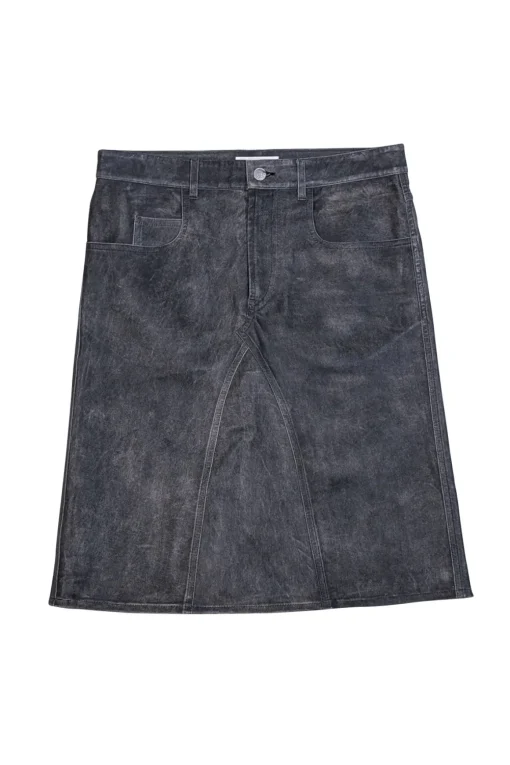 Isabel Marant Etoile - Dark Grey Lamb Leather  'Fiali' Skirt Sz L