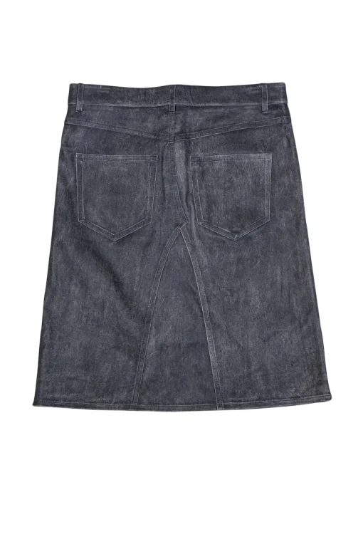 Isabel Marant Etoile - Dark Grey Lamb Leather  'Fiali' Skirt Sz L