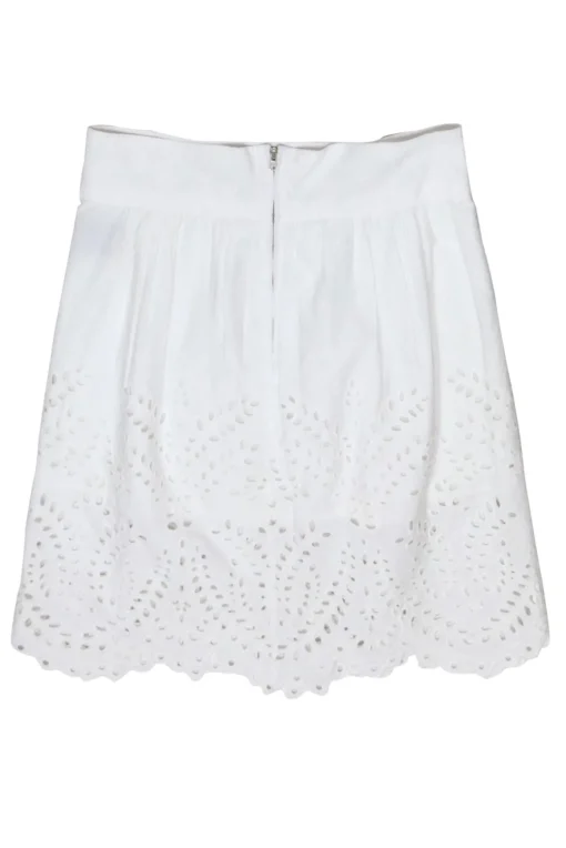Isabel Marant Etoile - Ivory Eyelet Trim Skirt Sz M