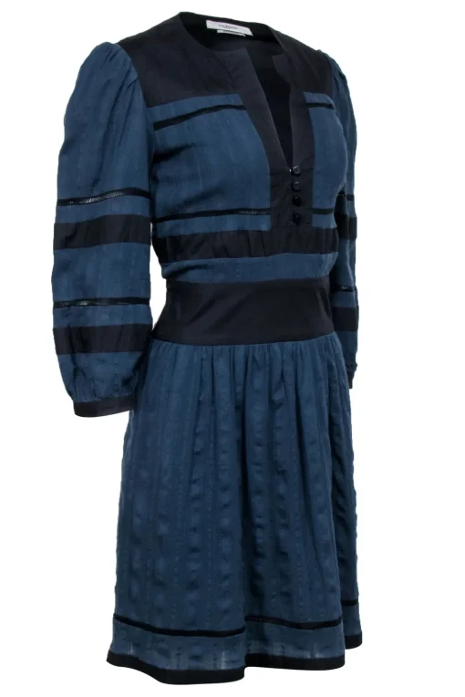 Isabel Marant Etoile - Navy Blue Quarter Sleeve Dress Sz 8
