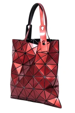 Issey Miyake - Red Metallic Geometric Paneled "Lucent" Tote Bag