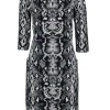 J. McLaughlin - Black & White Snake Print Dress Sz L
