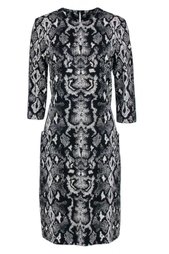 J. McLaughlin - Black & White Snake Print Dress Sz L