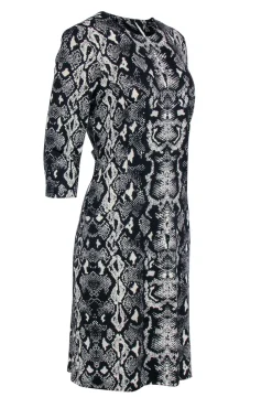 J. McLaughlin - Black & White Snake Print Dress Sz L