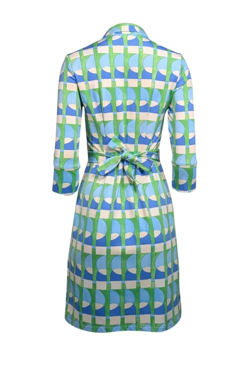 J. McLaughlin - Green, Blue, & Cream Geometric Print