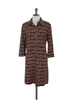 J. McLaughlin - Multicolor Print Silk Blend Dress Sz 4