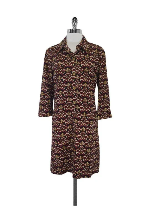 J. McLaughlin - Multicolor Print Silk Blend Dress Sz 4