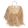 Jacquemus - Beige & White Raffia Woven Calfskin Le Petit Baci Handbag