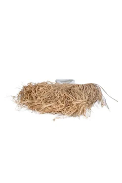 Jacquemus - Beige & White Raffia Woven Calfskin Le Petit Baci Handbag