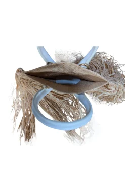 Jacquemus - Beige & White Raffia Woven Calfskin Le Petit Baci Handbag