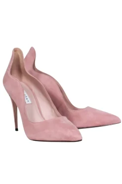 James Chan - Blush Pink Suede Scalloped Basic Pump sz 9.5