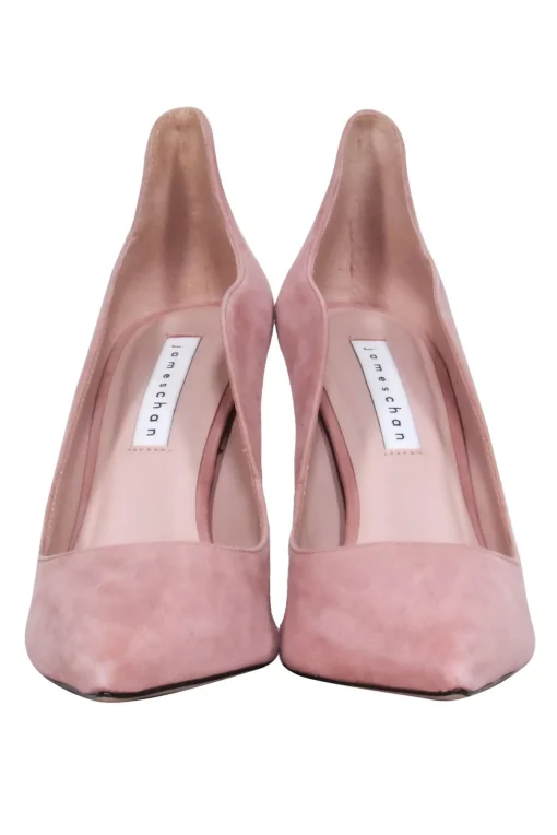James Chan - Blush Pink Suede Scalloped Basic Pump sz 9.5