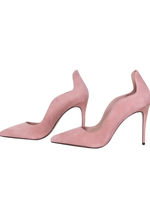 James Chan - Blush Pink Suede Scalloped Basic Pump sz 9.5
