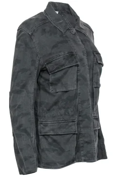 James Perse - Black Camouflage Print Button-Up Jacket Sz L