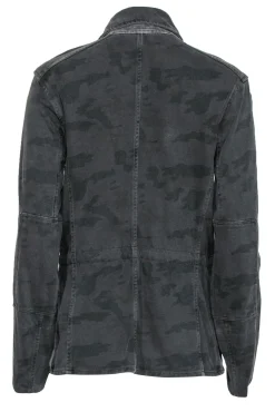 James Perse - Black Camouflage Print Button-Up Jacket Sz L