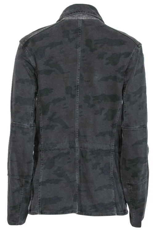 James Perse - Black Camouflage Print Button-Up Jacket Sz L