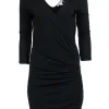 James Perse - Black Long Sleeves Ruched Dress Sz L