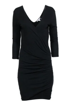 James Perse - Black Long Sleeves Ruched Dress Sz L