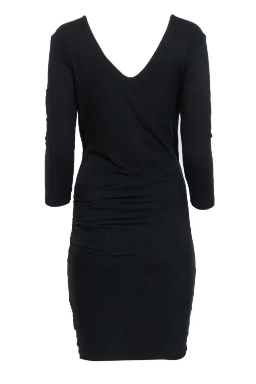 James Perse - Black Long Sleeves Ruched Dress Sz L