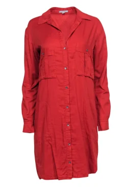 James Perse - Burnt Orange Collared Shirt Dress Sz 2