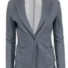 James Perse- Grey Knit Single Button Blazer Sz M
