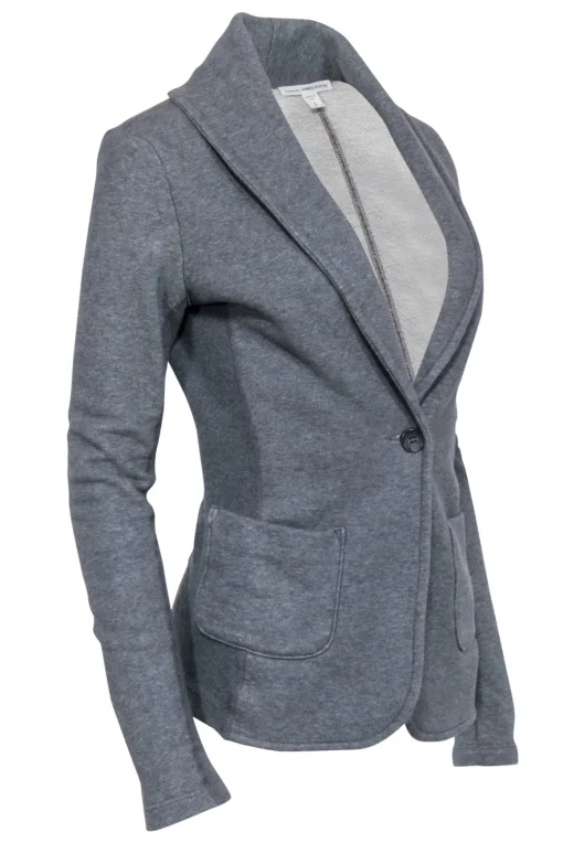 James Perse- Grey Knit Single Button Blazer Sz M