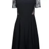Jason Wu - Black Laced Georgette Fit & Flare Dress Sz 2