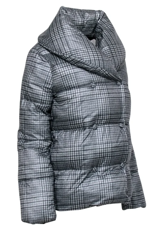 Jason Wu - Grey & Black Houndstooth Puffer Coat Sz S