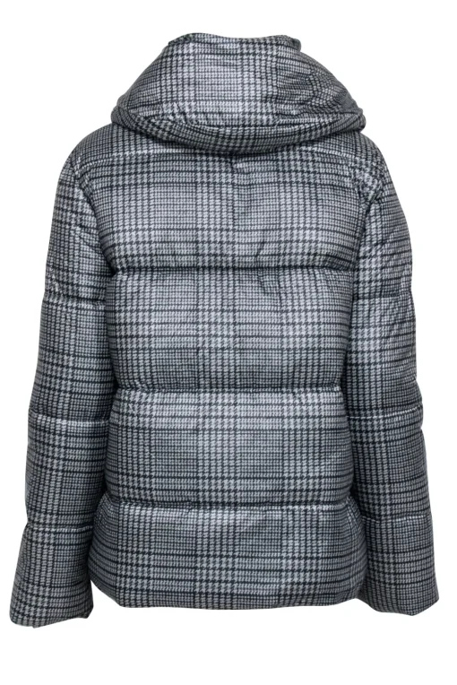 Jason Wu - Grey & Black Houndstooth Puffer Coat Sz S