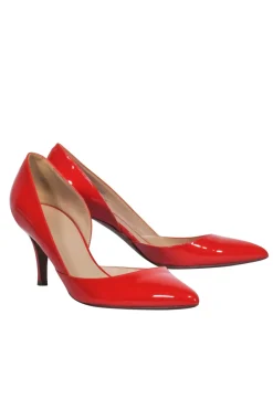 J.Crew - Burnt Orange Patent Pointed Toe D’Orsay Heels Sz 7