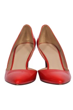 J.Crew - Burnt Orange Patent Pointed Toe D’Orsay Heels Sz 7