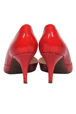 J.Crew - Burnt Orange Patent Pointed Toe D’Orsay Heels Sz 7