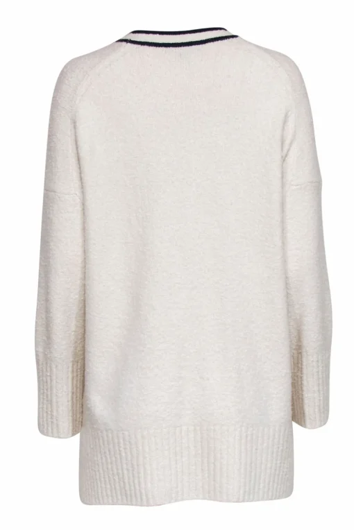J.Crew - Cream Collegiate-Style Cardigan w/ Navy Stripe Details Sz XS/S