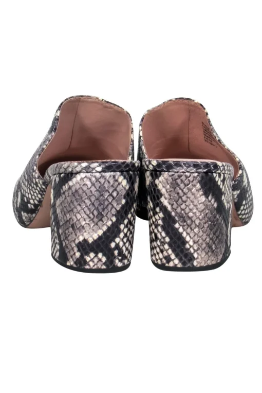 J.Crew - Grey Snakeskin Print Mule Pumps Sz 10